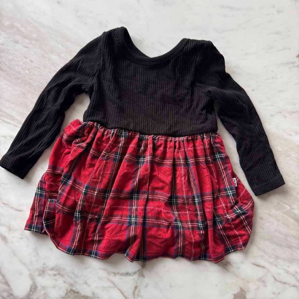 Little Sleepies Holiday Plaid Skater Dress with Bodysuit